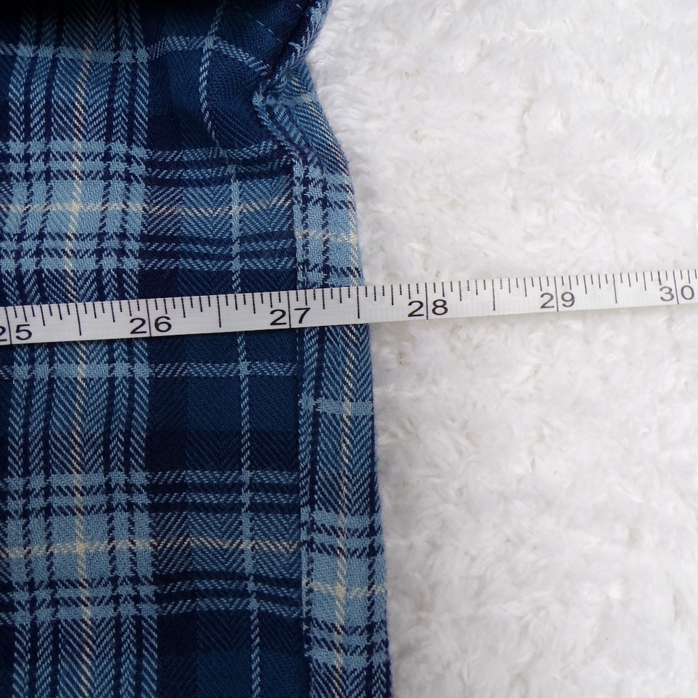 LLBean Scotch Plaid Flannel Button Shirt Mens Large Blue Traditional Fit Size XL - Picture 7 of 10